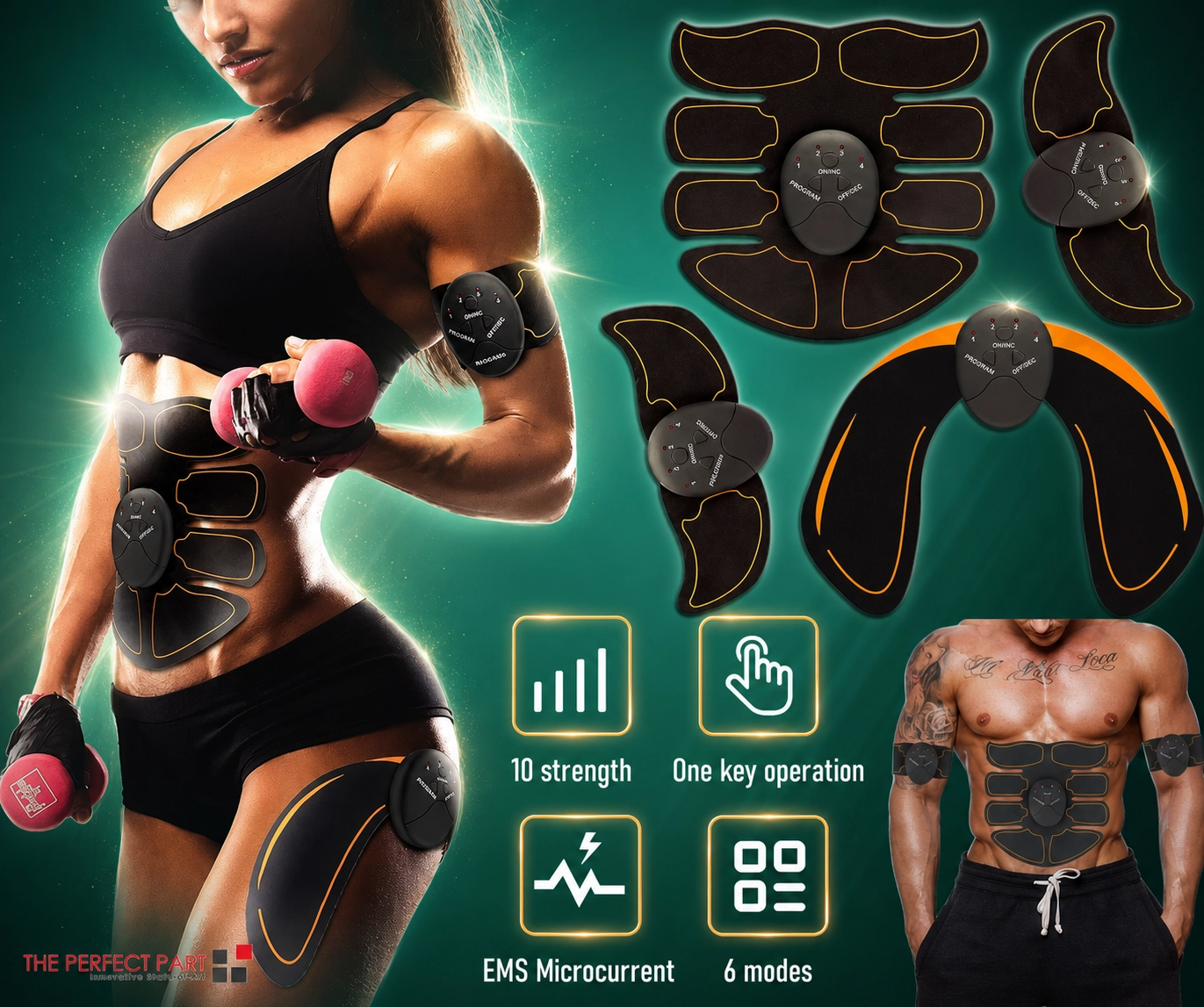 EMS Abdominal Muscle Toning Trainer ABS Stimulator Toner Fitness