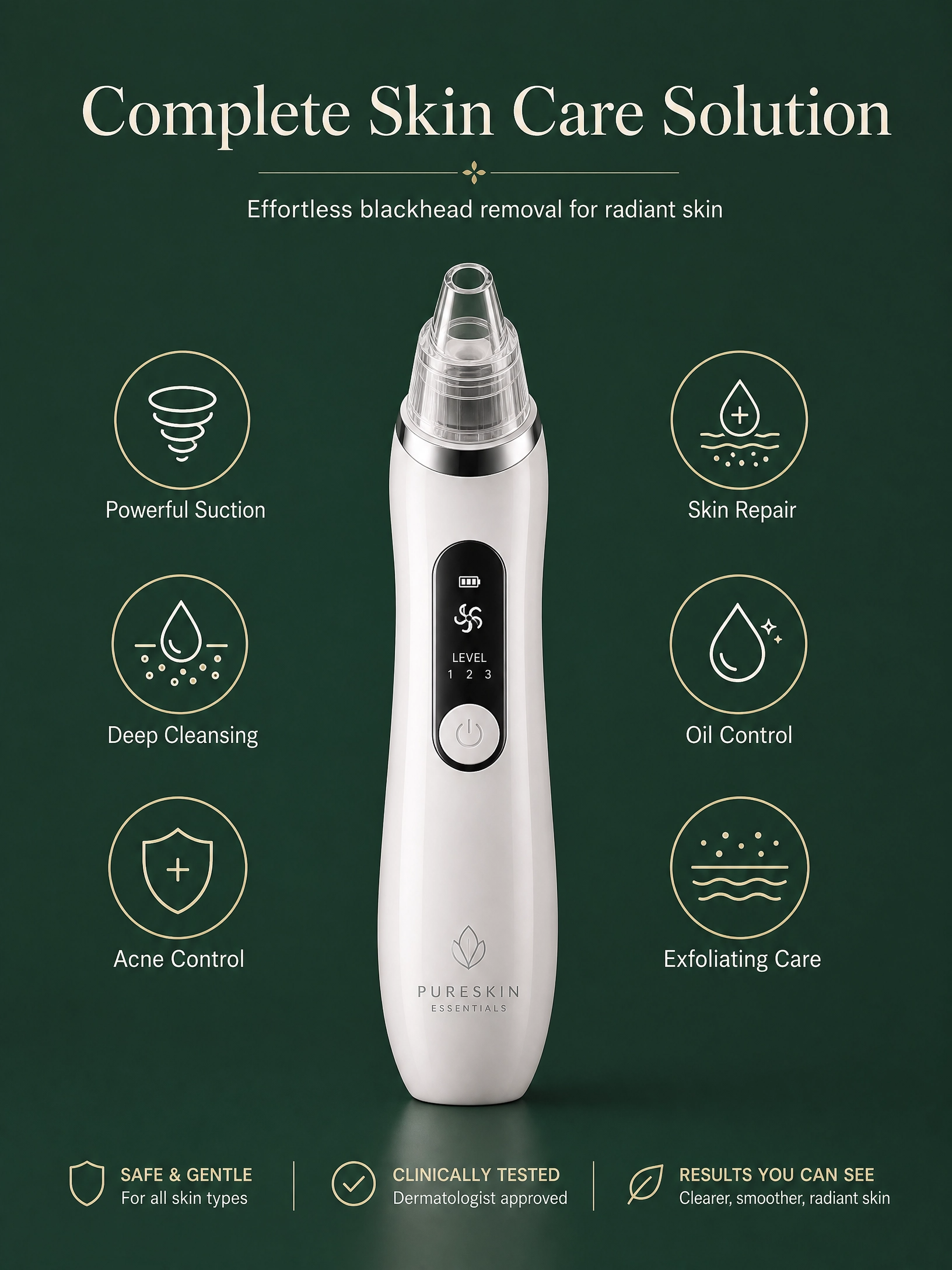 Electric Blackhead Remover Cleaner Face Diamond Pore Vacuum Suction